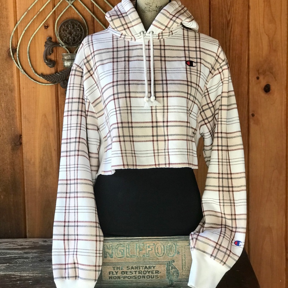 Womens Champion crop hooded sweatshirt